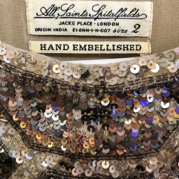 LIKE NEW All Saints Spitalfields Python Embellished Dress 2 - Picture 8 of 10